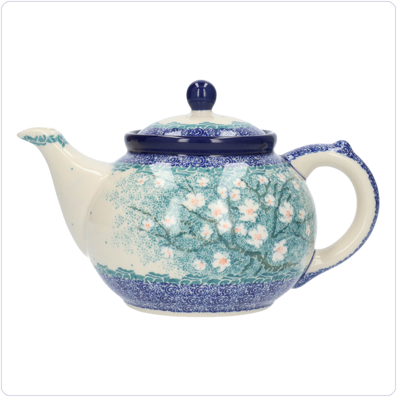 Bunzlau Theepot 1300 ml (101060) - Unikat Almond Blossom (3492)