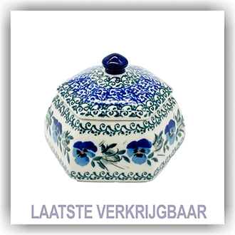 Bunzlau 6 hoekig bakje met deksel (1032) - Blue Violin (2273)