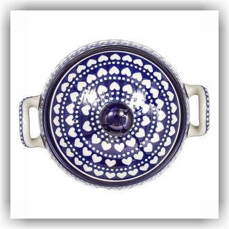Bunzlau Pan met deksel (1090) - Blue Valentine (375E)