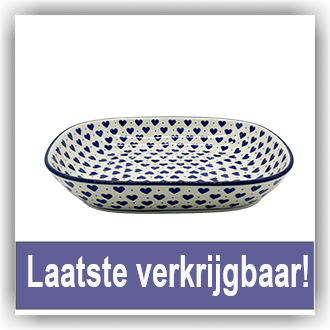 Bunzlau Ovenschaal afgerond L (1158) - Hartjes (570A)