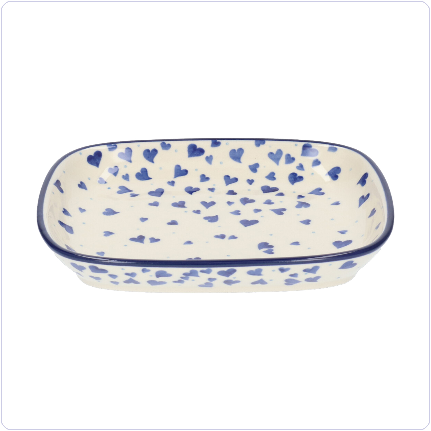 Bunzlau Rechthoekig schaaltje (1160) - Hearts (2874)