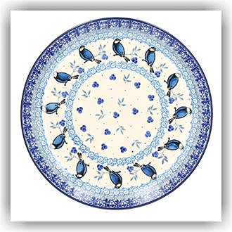 Bunzlau Dinerbord Ø25,5cm (1257) - Blue Bird (2681)