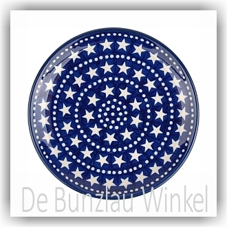 Bunzlau Gebaksbordje Ø16cm (1261) - Blue Stars (119)