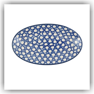 Bunzlau Ovaal bordje 21x12cm (1301) - Pearls (2403)