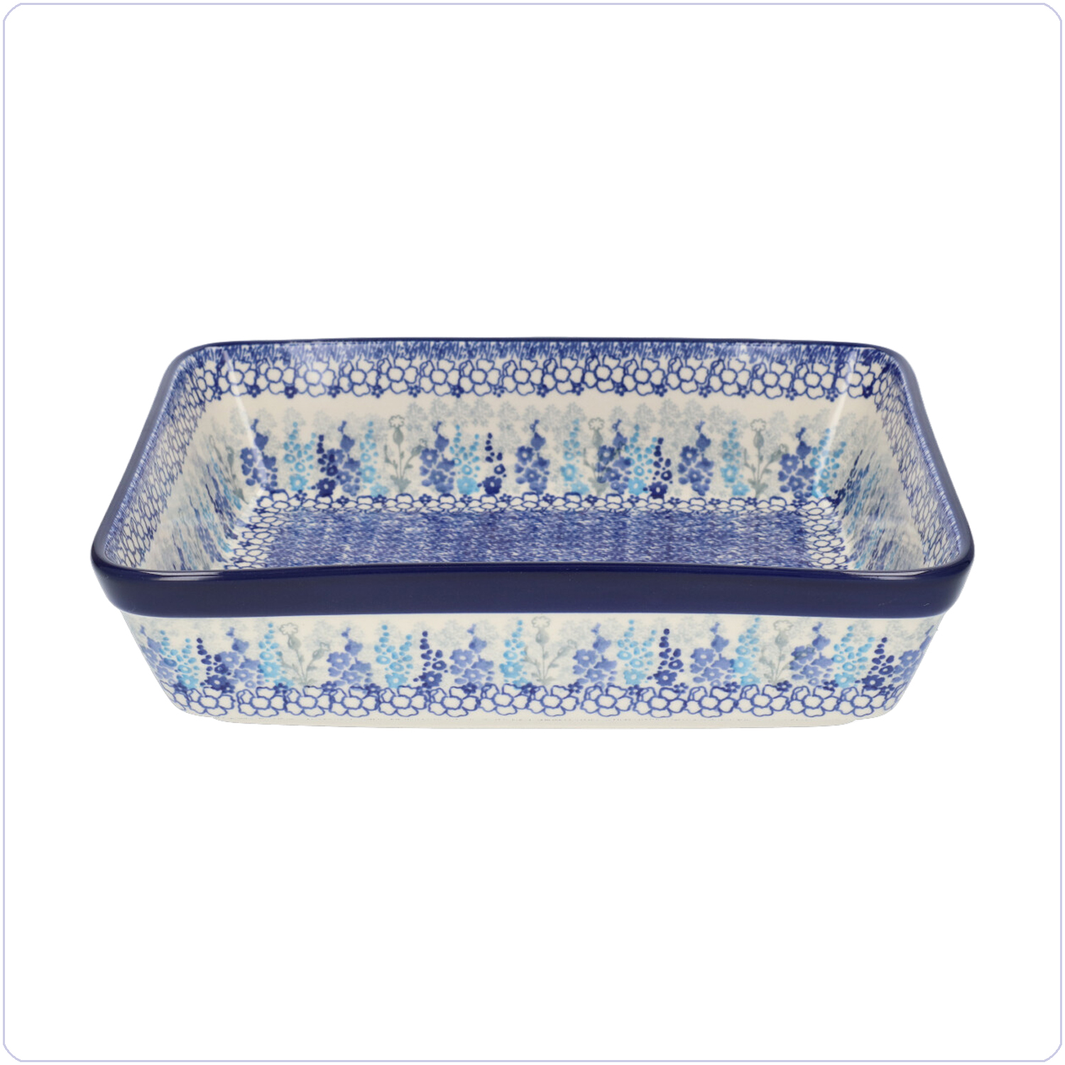 Bunzlau Ovenschaal 22x28cm (1405) - Delphinium (3315)