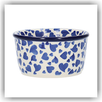 Bunzlau Ramekin bakje 190ml Ø9 (1409) - Dancing Hearts (3411)