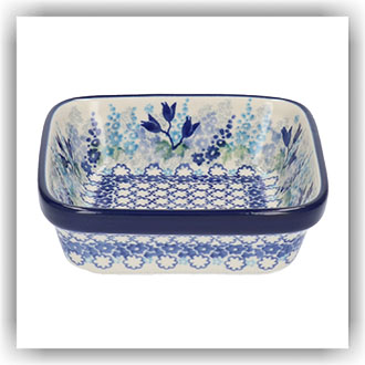 Bunzlau Vierkant bakje 350ml 13x13 (1429) - Blue Garden (3316)