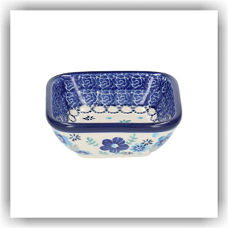 Bunzlau Vierkant bakje 70ml 8x8cm (1604) - Floral Ballet (3397)