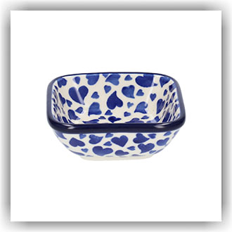 Bunzlau Vierkant bakje 70ml 8x8cm (1604) - Dancing Hearts (3411)