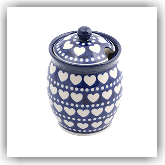 Bunzlau Pot met deksel en uitsparing (1962) - Blue Valentine (375E)