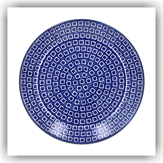 Bunzlau Plat ontbijtbord Ø19.5cm (2455) - Blue Diamond (2253)