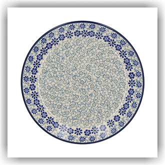 Bunzlau Plat ontbijtbord Ø19.5cm (2455) - Blue Fountain (2614)