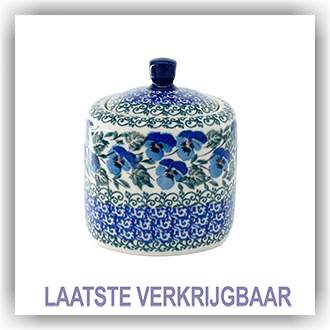 Bunzlau Vierkant potje met dekseltje (2538) - Blue Violin (2273)