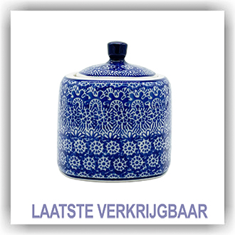 Bunzlau Vierkant potje met dekseltje (2538) - Lace (884)