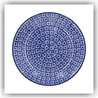 Bunzlau Plat gebaksbordje Ø15,5cm (2595) - Blue Diamond (2253)