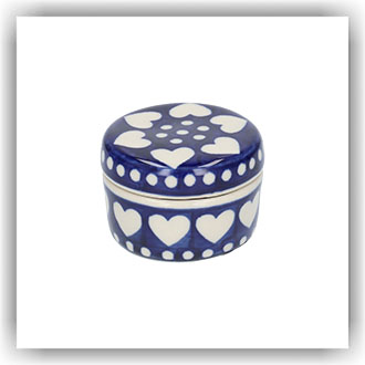 Bunzlau Ring box rond (2631) - Blue Valentine (375E)