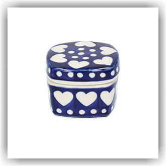 Bunzlau Ring box vierkant (2632) - Blue Valentine (375E)