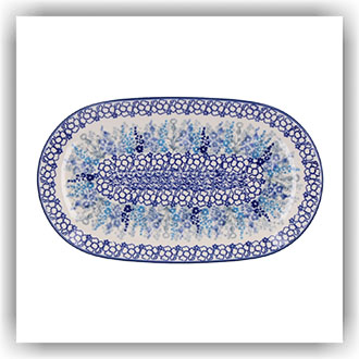 Bunzlau Ovale schotel 25,5x15cm (2673) - Delphinium (3315)
