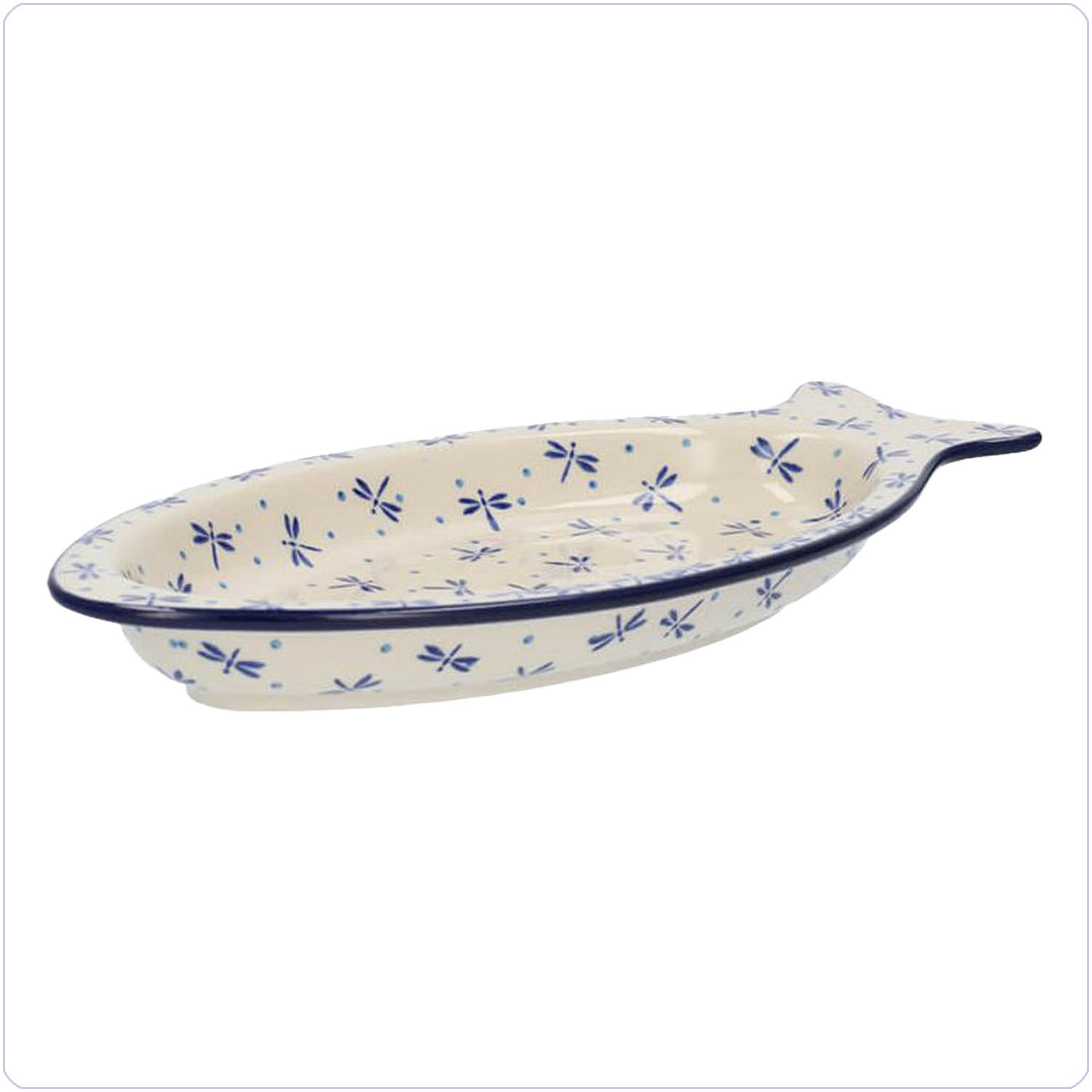 Bunzlau Bord in visvorm M (602374) - Damselfly (2332)