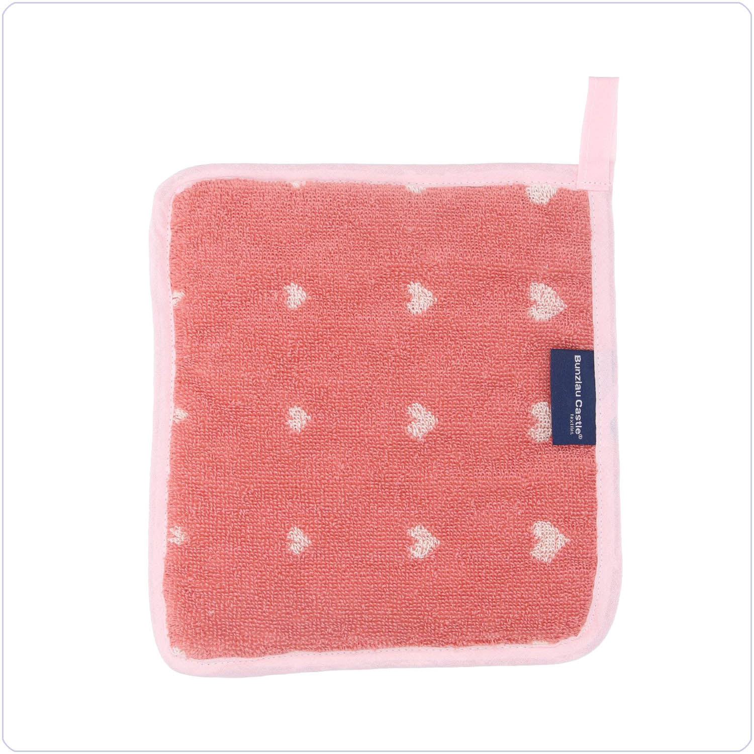 Bunzlau Setje pannenlappen Hearts roze (6407)