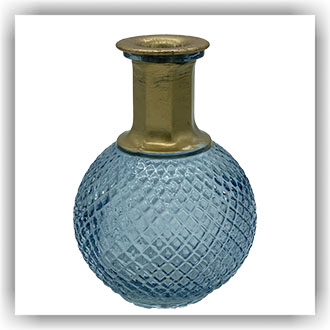 Bunzlau Blauwe glazen kandelaar vaas (GLV2)