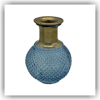 Bunzlau Blauwe glazen kandelaar vaas (GLV3)