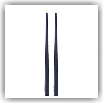 Bunzlau Set dinerkaarsen 38cm (H238) - Donkerblauw (111B)