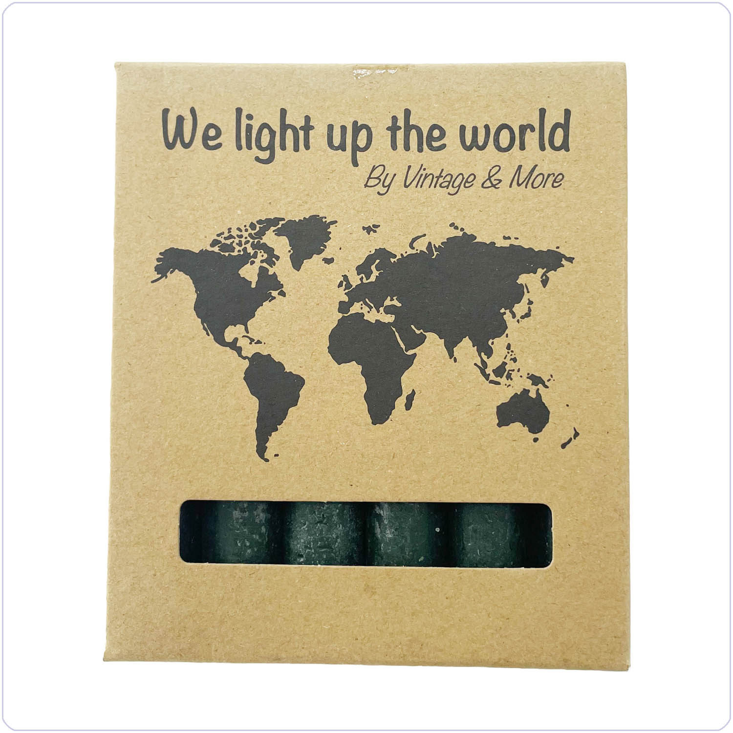 Bunzlau 6 kaarsen - donkergroen (WLW2)